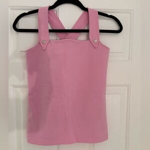 Couture Pink Strappy Tank with Silver Stud Detail & attached bra $55 - Medium